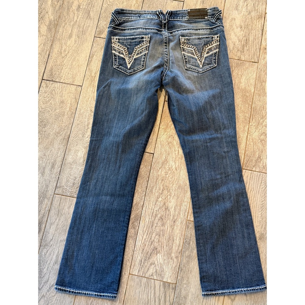 Vigoss The Chelsea‎ Slim Boot Jeans 11 12 Bootcut Sequin Distressed Western